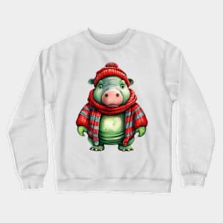 Knitted Christmas Hippo Crewneck Sweatshirt